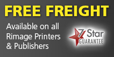 FREE freight on all Rimage printers and publishing systems