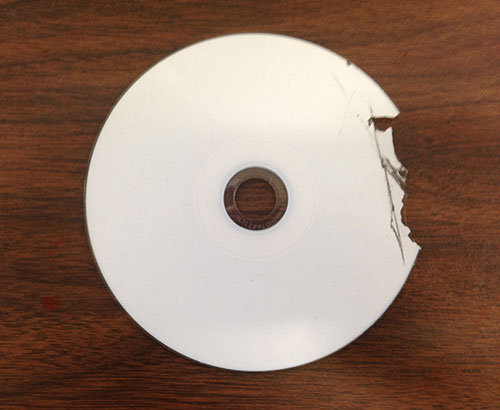 damaged cd or dvd media