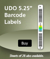 UDO 5.25 inch barcode lables